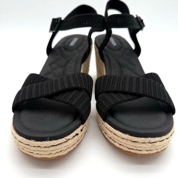 Vivaia Sally Pro Wedge Sandals Old Money Casual Knit Platform Comfort Black 8.5 - Picture 3 of 7